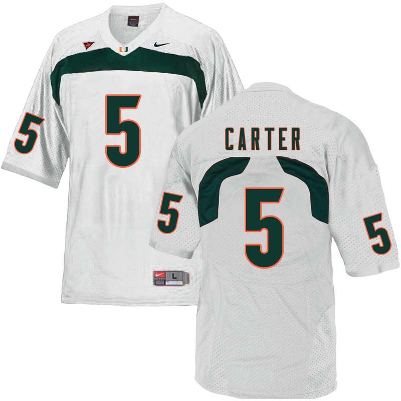 Nike Miami Hurricanes #5 Amari Carter College Football Jerseys Sale-White - Click Image to Close